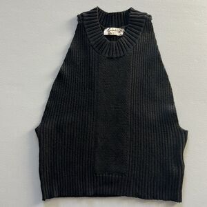 Free People Charcoal Ribbed Knit Top Size S